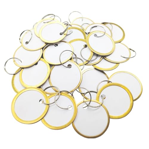 Vocdikficy 180-Teilige Metallrandanhänger-Schlüsselanhänger, Runde Papiertags für Autoschlüssel und Türschlüssel, & Gold Vocdikficy 180-Teilige Metallrandanhänger-Schlüsselanhänger, Runde Papiertags für Autoschlüssel und Türschlüssel, & Gold von Vocdikficy