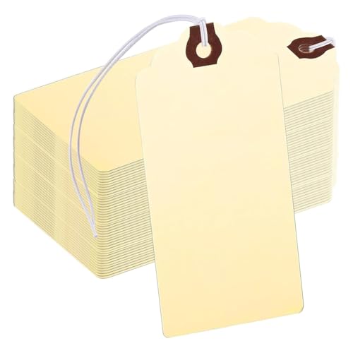Vocdikficy 300 Stück Hängeetiketten mit Schnur, Versandetiketten mit Verstärktem Loch und Elastischer Schnur, Beschreibbar, Perfekt für Alle Anlässe Vocdikficy 300 Stück Hängeetiketten mit Schnur, Versandetiketten mit Verstärktem Loch und Elastischer Schnur, Beschreibbar, Perfekt für Alle Anlässe von Vocdikficy