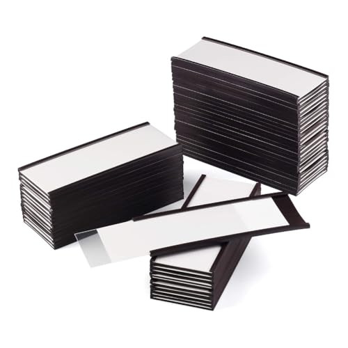 Vocdikficy 40er-Pack Magnetische C-Kanal-Etikettenhalter für Metallgestelle und -Regale mit Schutzfolien und Ersatzstreifen 4 X 1,6 von Vocdikficy