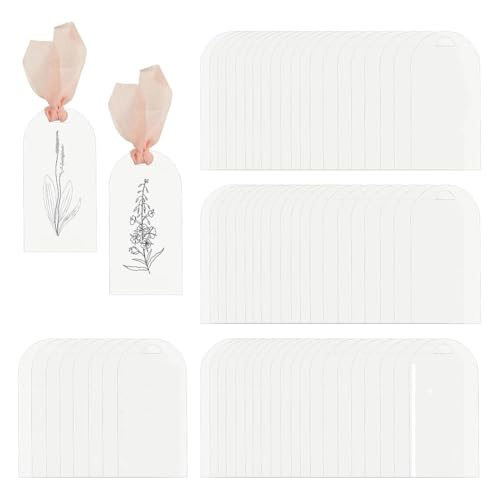 Vocdikficy 50 Stück Tischkarten Aus Acryl für Hochzeiten, Gewölbt, Mattiert, Reserviert- für Hochzeiten, Acryl-Namensschild, Sitzplatzetikett mit Band von Vocdikficy