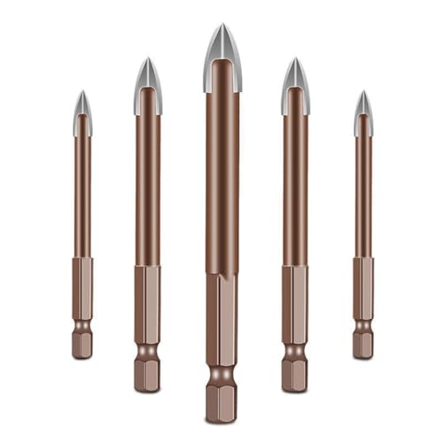 Vocdikficy 5PCS -Mauerbohrer -Mauerbohrer Dreiecksbohrer mit Sechskantschaft mit Sechskantschaft 5PCS 5 6 8 10 12mm Titanbohrer von Vocdikficy
