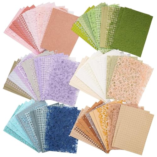 Vocdikficy 90 Blatt Scrapbook-Papier und Dekoratives Netzgewebe, Sortiertes Set - 6er-Pack Gemischtes Spezialpapier für Scrapbooking, B Vocdikficy 90 Blatt Scrapbook-Papier und Dekoratives Netzgewebe, Sortiertes Set - 6er-Pack Gemischtes Spezialpapier für Scrapbooking, B von Vocdikficy