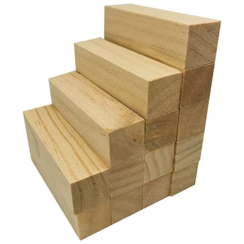 Vocdikficy Basswood-Schnitzsets, Unbehandelte Holzblöcke für Holzschnitzerei, Holzschnitzerei-Hobby von Vocdikficy