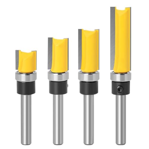 Vocdikficy Fräser-Set mit Bündigem Beschnitt und 1/4--Schaft, Fräser-Set mit 1/4--Schaft, Fräser-Set mit 1/4--Schaft, Fräser-Set Aus Hartmetall für , 4-Teilig von Vocdikficy