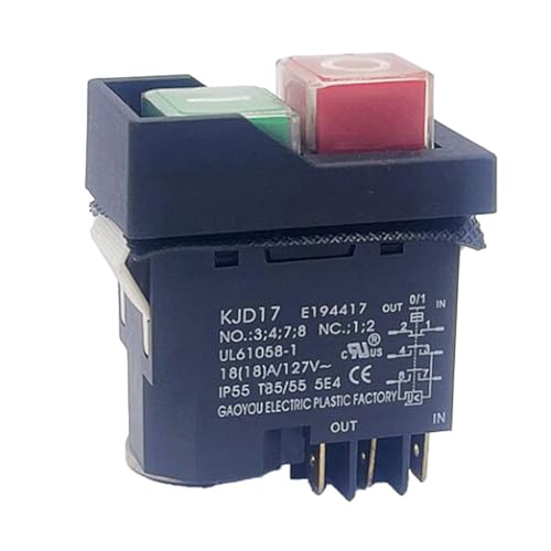 Vocdikficy KJD17 6-Poliger Elektromagnetischer Startdruckschalter 18A AC127V IP55 Wasserdichter Gerätesicherheitsschalter Langlebig Einfache Installation Einfach zu Bedienen von Vocdikficy