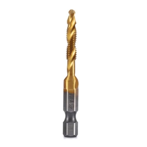 Vocdikficy M5 X 0,8 mm Sechskantschaft, Titanbeschichtet, HSS-Gewinde, Metrischer Gewindebohrer, Schraubmaschine, Verbundgewindebohrer, Offenes Fasenwerkzeug Vocdikficy M5 X 0,8 mm Sechskantschaft, Titanbeschichtet, HSS-Gewinde, Metrischer Gewindebohrer, Schraubmaschine, Verbundgewindebohrer, Offenes Fasenwerkzeug von Vocdikficy