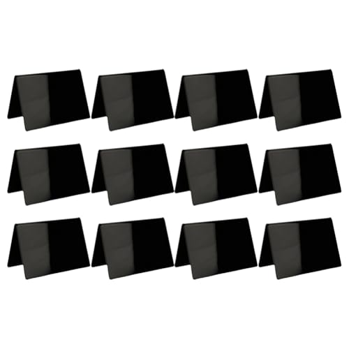 Vocdikficy Mini-Kreidetafel-Lebensmittelschilder Aus Acryl, Kleine Lebensmitteletiketten für Partybuffets, Glatte Schwarze Tischkarten für Hochzeiten, 12 Stück von Vocdikficy