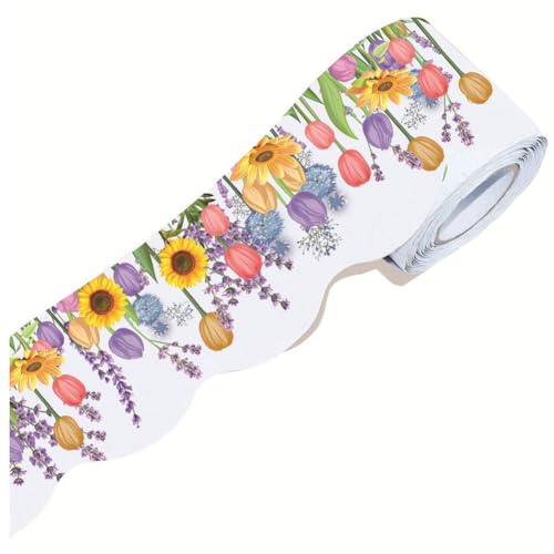 Vocdikficy Pinnwand-Bordüre, Florales Bulletin-Bordüre für Schule, Klassenzimmer, Tafel, Kreidetafel, 1 Rolle Vocdikficy Pinnwand-Bordüre, Florales Bulletin-Bordüre für Schule, Klassenzimmer, Tafel, Kreidetafel, 1 Rolle von Vocdikficy