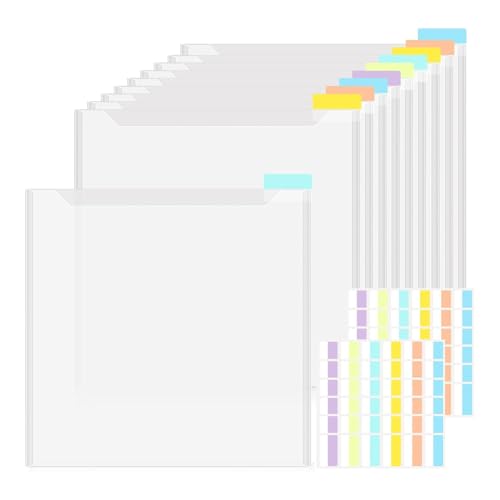 Vocdikficy Scrapbook-Papier-Aufbewahrungs-Organizer, 30,5 X 30,5 Cm, Transparenter Aufbewahrungs-Organizer mit Selbstklebenden Registerreitern für Scrapbook-Papier, Vinyl, B von Vocdikficy