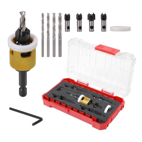 Vocdikficy Senkbohrer-Set mit Spitzen und Reibungsarmem Tiefenstopp, 1/4-Schnellwechsel-Senkbohrer für, Kunststoff Vocdikficy Senkbohrer-Set mit Spitzen und Reibungsarmem Tiefenstopp, 1/4-Schnellwechsel-Senkbohrer für, Kunststoff von Vocdikficy
