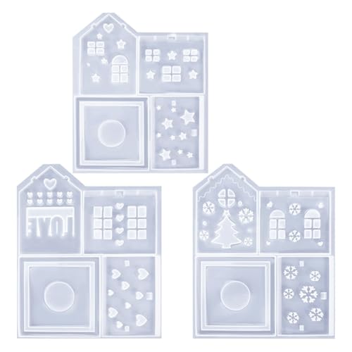 Vocdikficy Silikonform in Hausform, Gießform für Epoxidharz, LED-Kerzenhalter, Kunsthandwerk, Silikonformen zum Herstellen Romantischer Vocdikficy Silikonform in Hausform, Gießform für Epoxidharz, LED-Kerzenhalter, Kunsthandwerk, Silikonformen zum Herstellen Romantischer von Vocdikficy