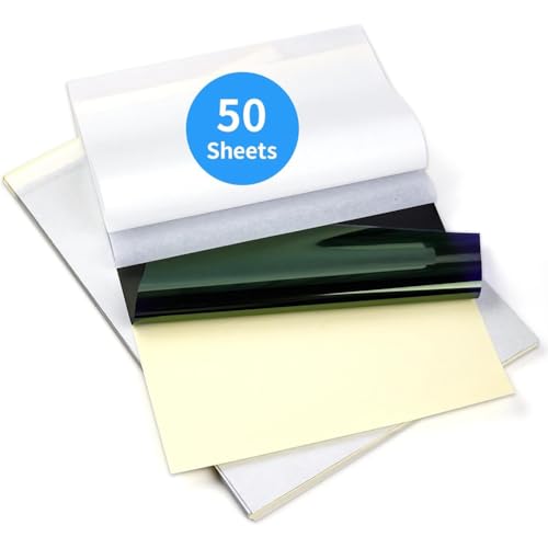 Vocdikficy Tattoo-Transferpapier, 50 Blatt Tattoo-Schablonenpapier zum Tätowieren, Kompatibel mit für M08F-Drucker, A4-Größe Vocdikficy Tattoo-Transferpapier, 50 Blatt Tattoo-Schablonenpapier zum Tätowieren, Kompatibel mit für M08F-Drucker, A4-Größe von Vocdikficy