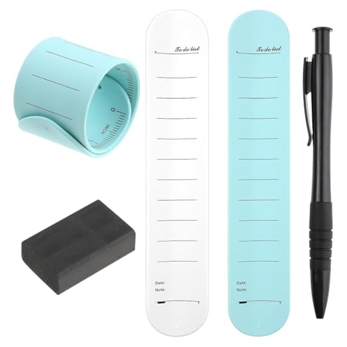 Vocdikficy Tragbarer Notizblock, Silikon-Memo-Armband mit Lineal, Löschbarer Notizblock Fürs Handgelenk mit Stift und Radiergummi für Krankenschwestern B von Vocdikficy