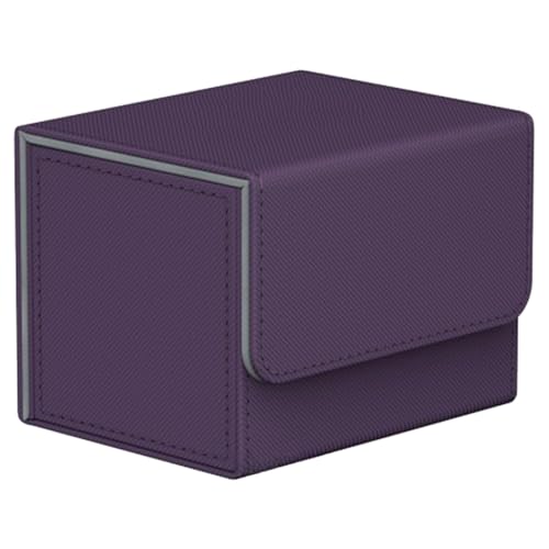 Vocdikficy Über 100 Sammelkarten-Deckboxen, Sammelkartenspielzeug mit Magnetverschluss, Spielkarten-Aufbewahrung, Spielkarten-Etui, Schutz, Lila von Vocdikficy