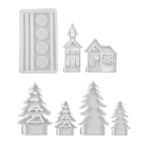 Vocdikficy Weihnachtsbaum- und Haus-Silikonform-Set für DIY-Zementgipsguss, Hausbaum-Kombinations-Dekorationsform Vocdikficy Weihnachtsbaum- und Haus-Silikonform-Set für DIY-Zementgipsguss, Hausbaum-Kombinations-Dekorationsform von Vocdikficy