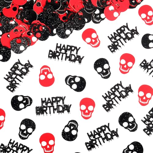 Vofrise 200 Stück Schwarz und Rot Totenkopf Geburtstag Konfetti für Tische Horror Halloween Gothic Motto Geburtstag Party Dekorationen Vofrise 200 Stück Schwarz und Rot Totenkopf Geburtstag Konfetti für Tische Horror Halloween Gothic Motto Geburtstag Party Dekorationen von Vofrise