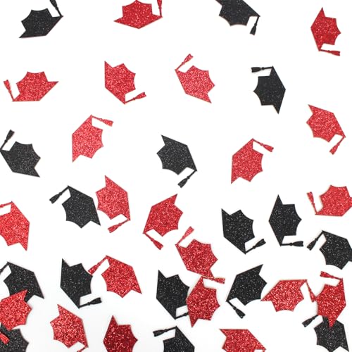 Vofrise 200 Stück schwarz-rote Abschluss-Konfetti für Tisch, Glitzer, Abschlusshut, Tischstreuung für Klasse 2025 Grad Party-Dekorationen Vofrise 200 Stück schwarz-rote Abschluss-Konfetti für Tisch, Glitzer, Abschlusshut, Tischstreuung für Klasse 2025 Grad Party-Dekorationen von Vofrise