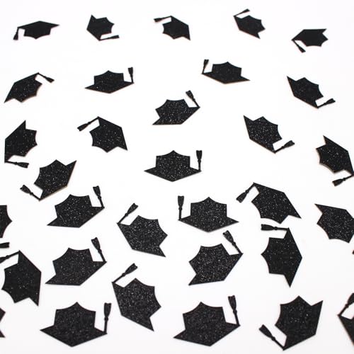 Vofrise 200 Stück schwarze Abschluss-Konfetti für Tisch, Glitzer, Abschlusshut, Tischstreuung für Klasse 2025 Grad Party-Dekorationen Vofrise 200 Stück schwarze Abschluss-Konfetti für Tisch, Glitzer, Abschlusshut, Tischstreuung für Klasse 2025 Grad Party-Dekorationen von Vofrise