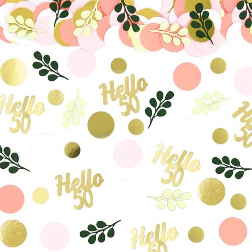 Vofrise Konfetti zum 50. Geburtstag, für Tische, rosa und salbeigrün, Happy 50th Birthday, Dekorationen für Frauen, Punkte, Hello 50, Konfetti-Streuungen, fünfzig und fabelhafte Party-Dekoration, 300 Vofrise Konfetti zum 50. Geburtstag, für Tische, rosa und salbeigrün, Happy 50th Birthday, Dekorationen für Frauen, Punkte, Hello 50, Konfetti-Streuungen, fünfzig und fabelhafte Party-Dekoration, 300 von Vofrise