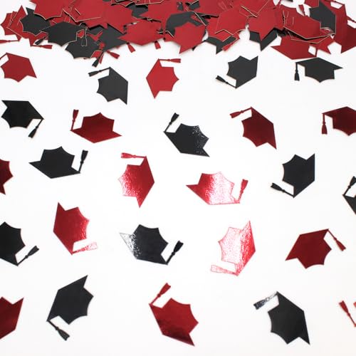 Vofrise Schwarz-rotes Abschluss-Konfetti 2025 Congrats Grade Caps Konfetti für Abschlussdekorationen, Klasse 2025, Rot und Schwarz, Partyzubehör, 200 Stück Vofrise Schwarz-rotes Abschluss-Konfetti 2025 Congrats Grade Caps Konfetti für Abschlussdekorationen, Klasse 2025, Rot und Schwarz, Partyzubehör, 200 Stück von Vofrise