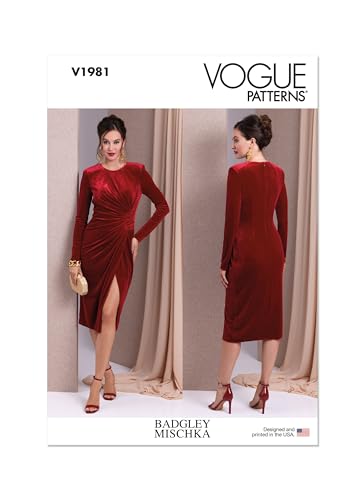VOGUE PATTERNS Badgley Mischka V1981F5 Strickkleid für Damen, Gr. 44-50 von Vogue Patterns