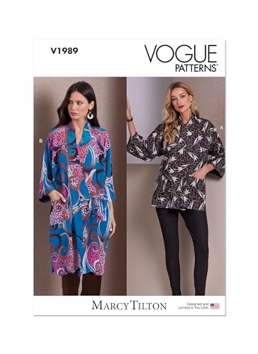 VOGUE PATTERNS V1989A Damenjacken von Marcy Tilton A (XS-S-M-L-XL-XXL) von Vogue Patterns