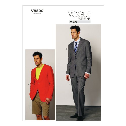 VOGUE PATTERNS V8890 Size MXX 40-42-44-46 Men's Jacket Shorts and Pants,Tan von Vogue Patterns