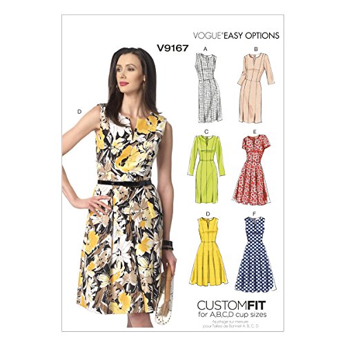 VOGUE PATTERNS Vogue Muster 9167 E5, Damenkleid, Größen 44-46-48, Mehrfarbig, (14-16-18-20-22) von Vogue Patterns