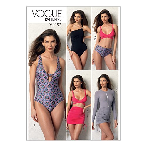 Vogue Patterns 9192E5 Vogue Muster 9192, Oberteil, Badeanzug, Hose und Überwurf, Größen 42-50, Mehrfarbig, E5 (14-16-18-20-22) von Vogue Patterns