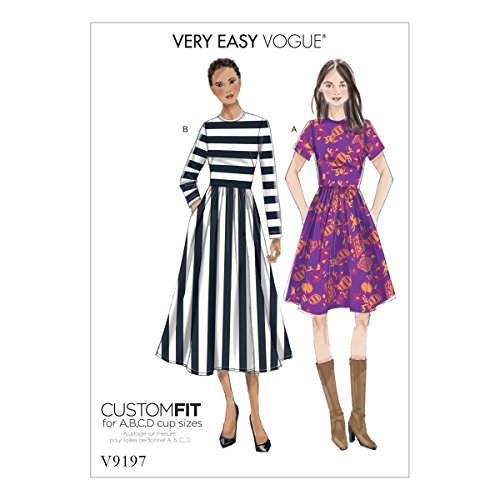 Vogue Mustern 9197 A5 Misses Kleid, Tissue, mehrfarbig, Größen 6–14 von Vogue Patterns