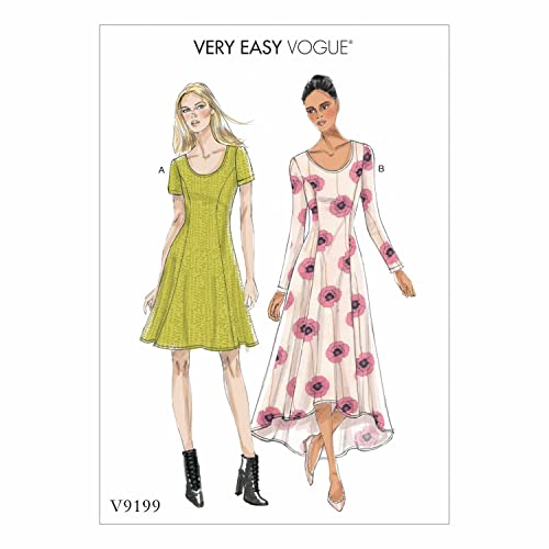 Vogue Mustern 9199 A5 Misses Kleid, Tissue, mehrfarbig, Größen 6–14 von Vogue Patterns
