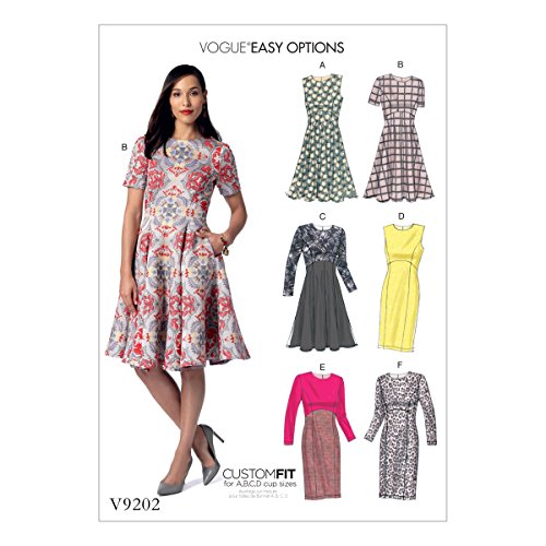 Vogue Mustern 9202 A5 Misses Kleid, Tissue, Mehrfarbig, Größen 6–14 von Vogue Patterns