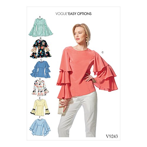 Vogue Patterns V9243E50 Damenoberteile, Tissue, Mehrfarbig, 15 x 0.5 x 22 cm von Vogue Patterns