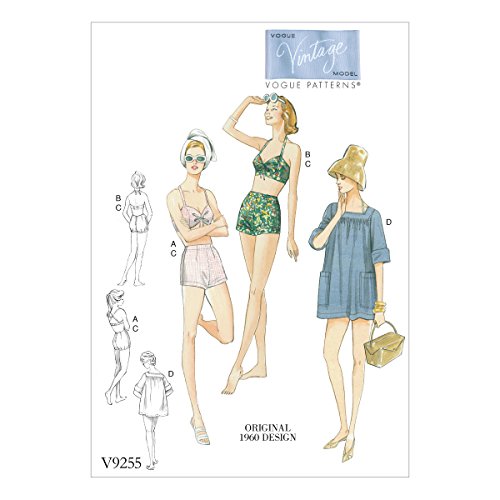 Vogue Mustern Schnittmuster BH/Shorts und Verschleierung, mehrfarbig, Größen 6–14 von Vogue Patterns
