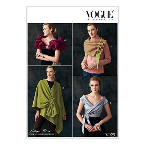 Vogue Mustern Schnittmuster Packungen/mit und Schal, Tissue, mehrfarbig, 15 x 0,5 x 22 cm von Vogue Patterns
