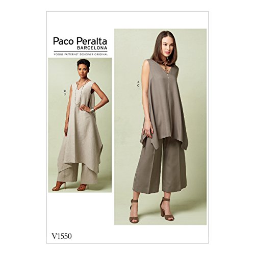 Vogue Mustern Schnittmuster Tuniken und Hose, mehrfarbig, Größen 6–14 von Butterick