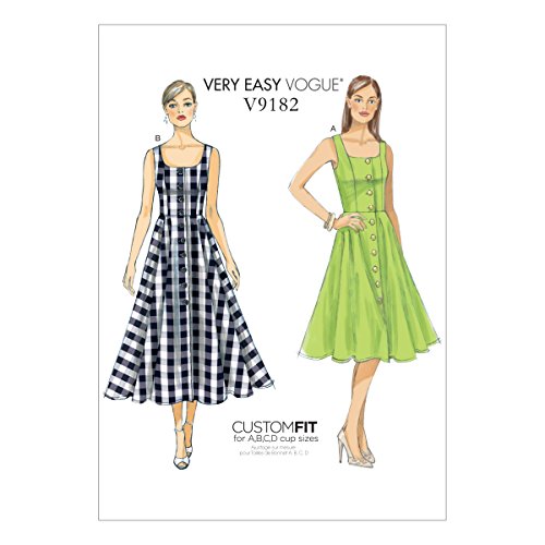 Vogue Patterns V9182E50 Vogue Schnittmuster 9182, Damenkleid, Größen 42-50, Mehrfarbig, E5 (14-16-18-20-22) von Vogue Patterns