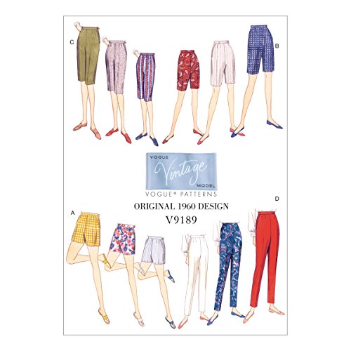 Vogue Patterns 9189A5 Vogue Muster 9189, Damen-Shorts und Hosen, Größen 34-42, Mehrfarbig, A5 (6-8-10-12-14) von Vogue Patterns