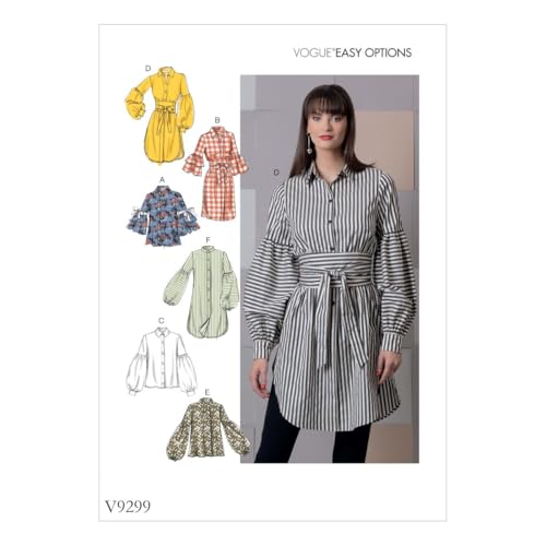 Vogue Patterns 9299E5 9299 E5 Damen Oberteil und Gürtel, Tissue, Mehrfarbig, 15 x 0.5 x 22 cm Vogue Patterns 9299E5 9299 E5 Damen Oberteil und Gürtel, Tissue, Mehrfarbig, 15 x 0.5 x 22 cm von Vogue Patterns