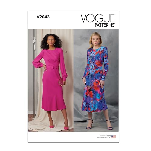 Vogue Patterns Paper Pattern V2043H5 Damenkleider und Gürtel H5 (34-36-38-40-42) von Vogue Patterns
