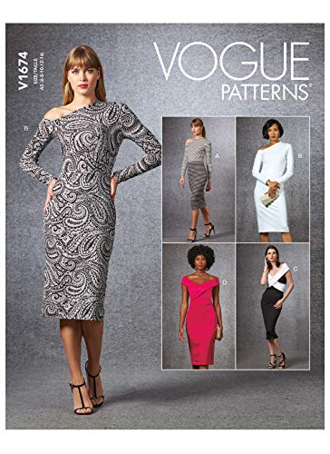 Vogue Patterns V1674-A5 Vogue Schnittmuster V1674A5 Damenkleid, (34-36-38-40), Papier, verschieden, A5 (6-8-10-12-14) von Vogue Patterns