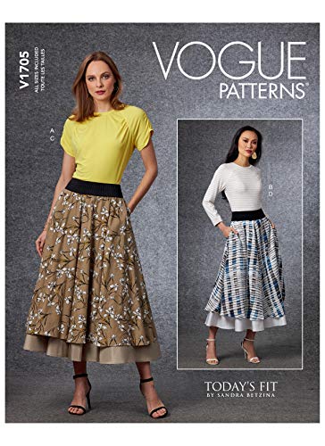 Vogue Patterns V1705A Damen Top und Rock, A-b-c-d-e-f-g-h-i-j von Vogue Patterns