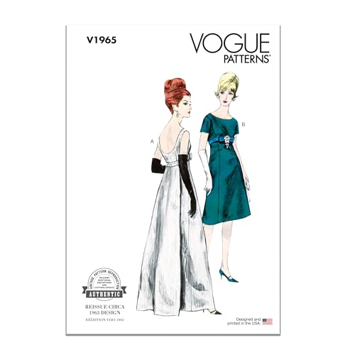 Vogue Patterns V1965Y5 Vintage 1963 Damen einteiliges Abendkleid Schnittmuster-Set, Designcode V1965, Papier, Mehrfarbig, Sizes 18-20-22-24-26 von Vogue Patterns