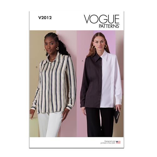 Vogue Patterns V2012H5 Locker sitzendes Damenhemd Schnittmuster-Paket, Design-Code V2012, Papier, Mehrfarbig, Sizes 6-8-10-12-14 von Vogue Patterns