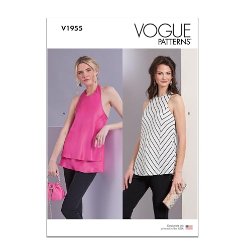 Vogue Schnittmuster-Paket für Damen, Schrägschnitt-Tops, Design-Code V1955, Größen 36-38-40-42-44 von Vogue Patterns