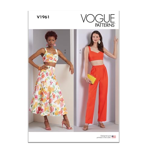 Vogue Schnittmuster-Paket für Damen, gefüttert, BH-Top, ausgestellter Rock und Hose, Designcode V1961, Größen 42-44-46-48-50 von Vogue Patterns