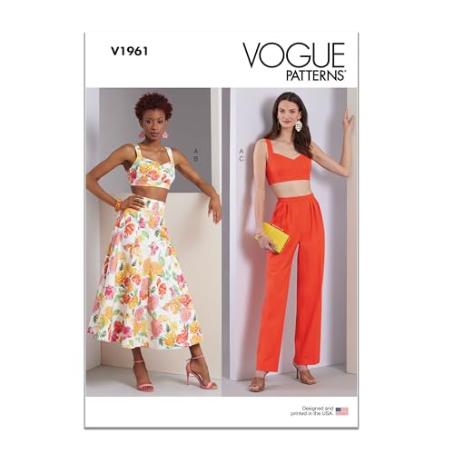 Vogue V1961 Schnittmuster-Paket für Damen, gefüttert, BH-Top, ausgestellter Rock und Hose, Größen 32-34-36-40 Vogue V1961 Schnittmuster-Paket für Damen, gefüttert, BH-Top, ausgestellter Rock und Hose, Größen 32-34-36-40 von Vogue