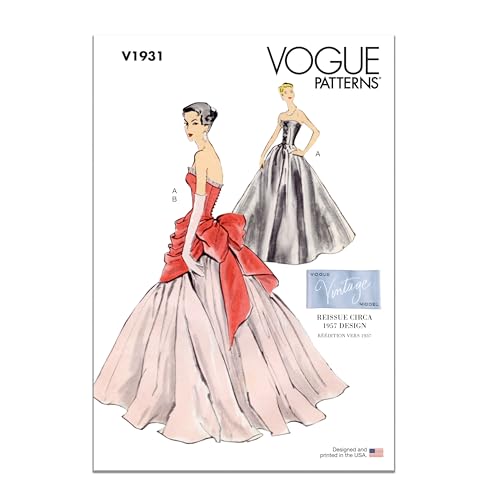 Vogue Schnittmuster-Set, Vintage-Kleid und Übermieder mit Packtasche, Design Code V1931, Größen 44-46-48-50-52 von Vogue Patterns