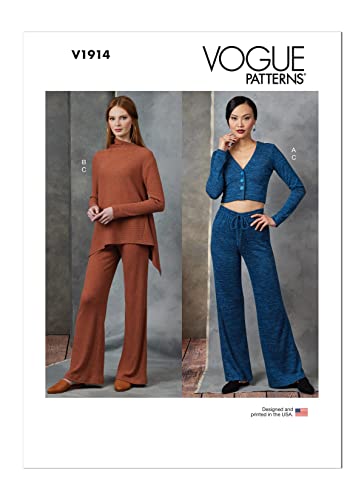 Vogue Schnittmuster-Set für Damen, Strickjacke, Tunika und Hose, Design-Code V1914, Größen LRG-XLG-XXL Vogue Schnittmuster-Set für Damen, Strickjacke, Tunika und Hose, Design-Code V1914, Größen LRG-XLG-XXL von Vogue Patterns