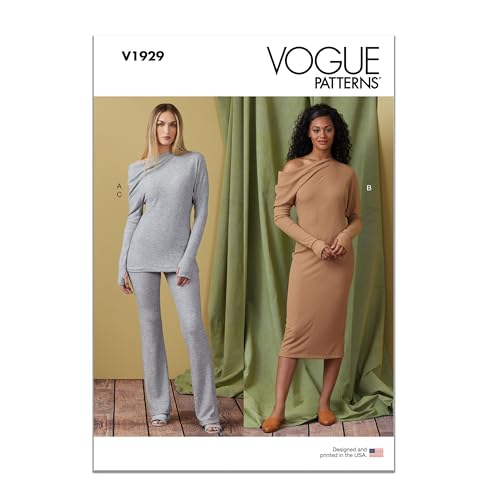 Vogue Schnittmuster-Set für Damen, Strickoberteil, Kleid und Hose, Design-Code V1929, Größen 46-48-50-52-54 von Vogue Patterns